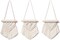 3-Pack Mini Macramé Wall Hangings – Boho Cute Christmas Tree Décor, Small 8" W x 9" H, Perfect for Living Room, Bedroom, Bathroom, Teen Girls’ Room, Dorm, Home Office, or Gift